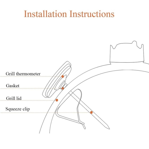 Grill smoker temperature gauge (47A) - Picture 3 of 11
